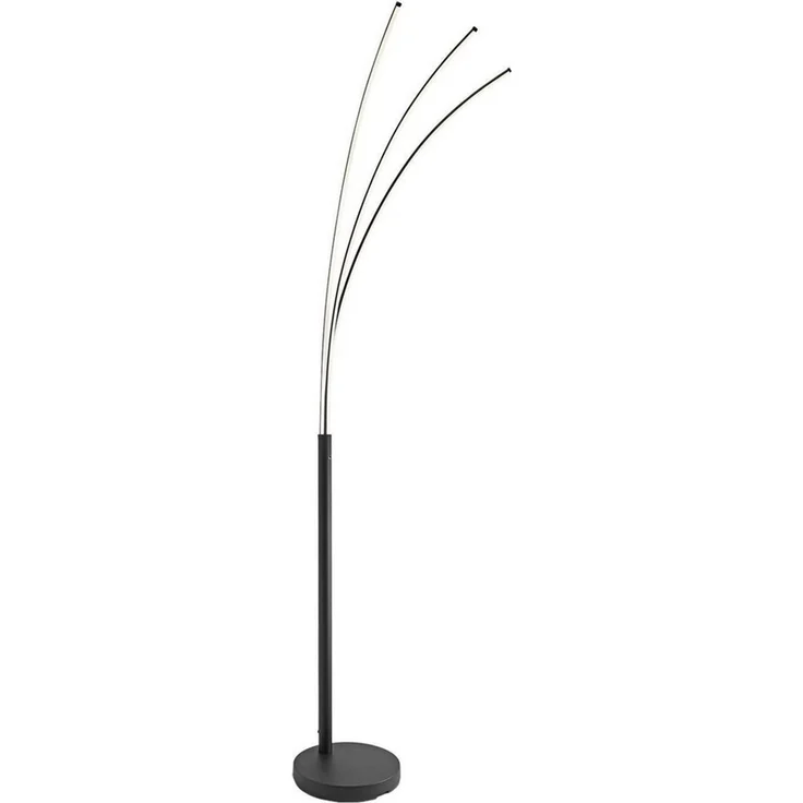 casa NOVA LED Stehlampe TRISTAR, 3-flammig, Schwarz, Weiß, Metall, Dimmfunktion, Memoryfunktion, LED fest integriert, Extra-Warmweiß, Lampenschirme aus Kunststoff, B 65,5 x H 188 x T 34 cm – Bild 1