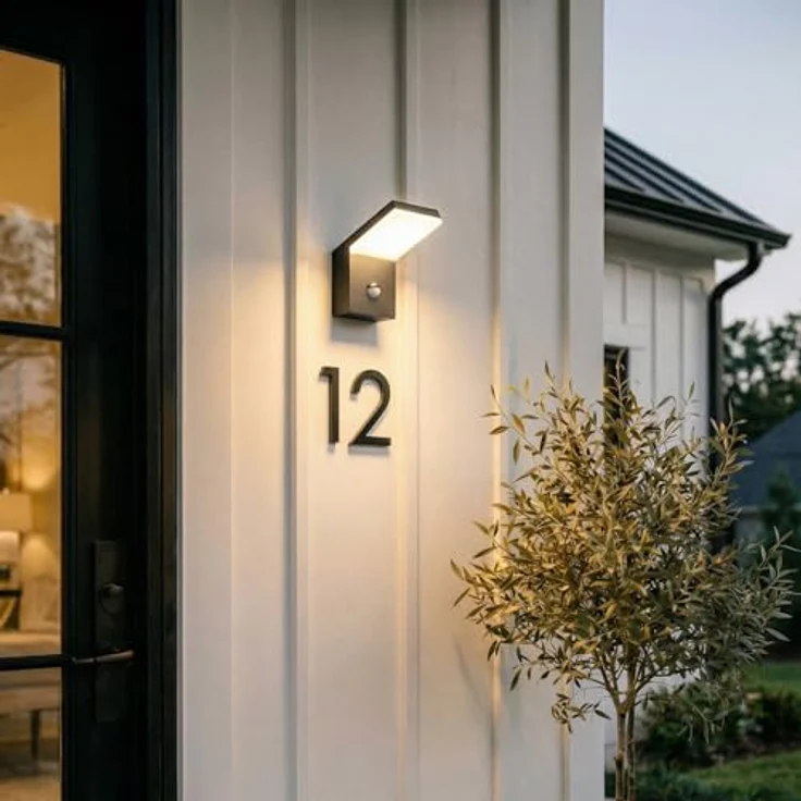 Arcchio LED Wandlampe Außen, Bewegungsmelder, spritzwassergeschützt IP54, 1x 16W warmweiß (3.000K), dunkelgrau – Bild 3