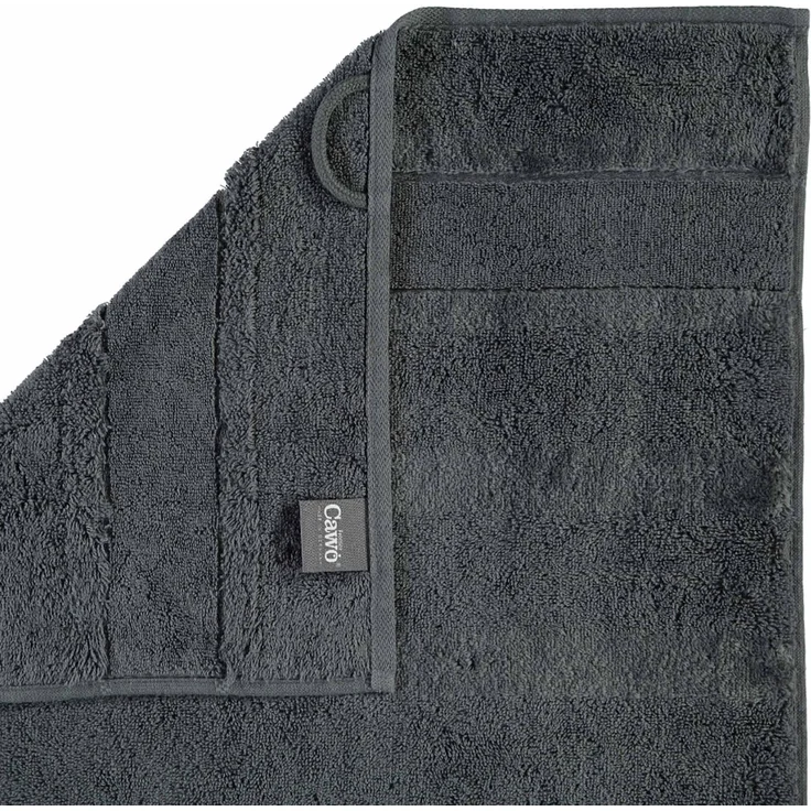 CAWÖ Gästetuch, 3er Pack - Noblesse2, Walkfrottier, Velours-Streifen, Baumwolle, einfarbig Anthrazit 30x50cm – Bild 3