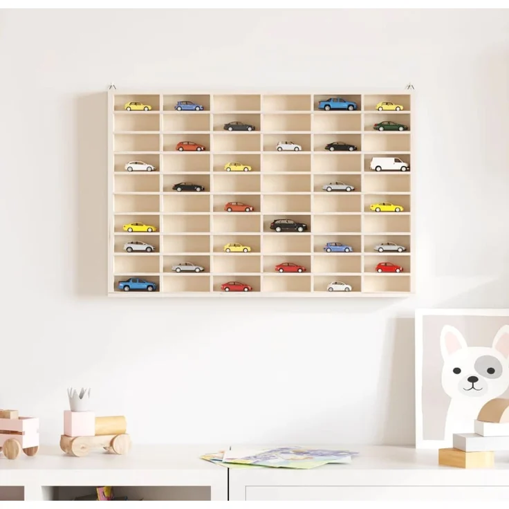 vidaXL Sammlervitrine aus Holz mit 60 Fächern 60 x 4,5 x 40,5 cm 4017378 – Bild 2