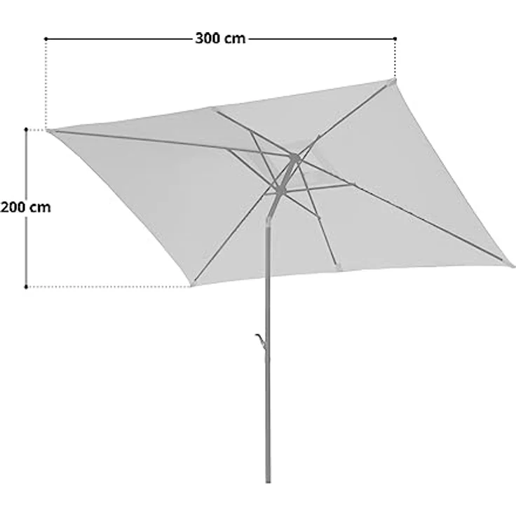 SVITA Sonnenschirm, rechteckig 200x300 cm, beige, Textil, mit Kurbelmechanismus und verstellbarem Neigungswinkel – Bild 8