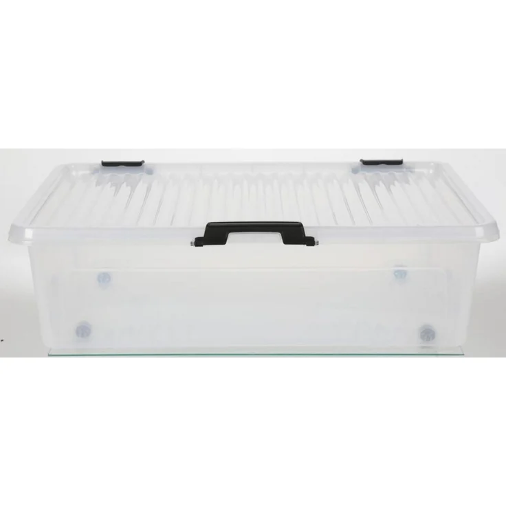 Scharnierboxen 24L 60x40x17cm Transparent Deckel Aufbewahrung Spielzeugkiste – Bild 1