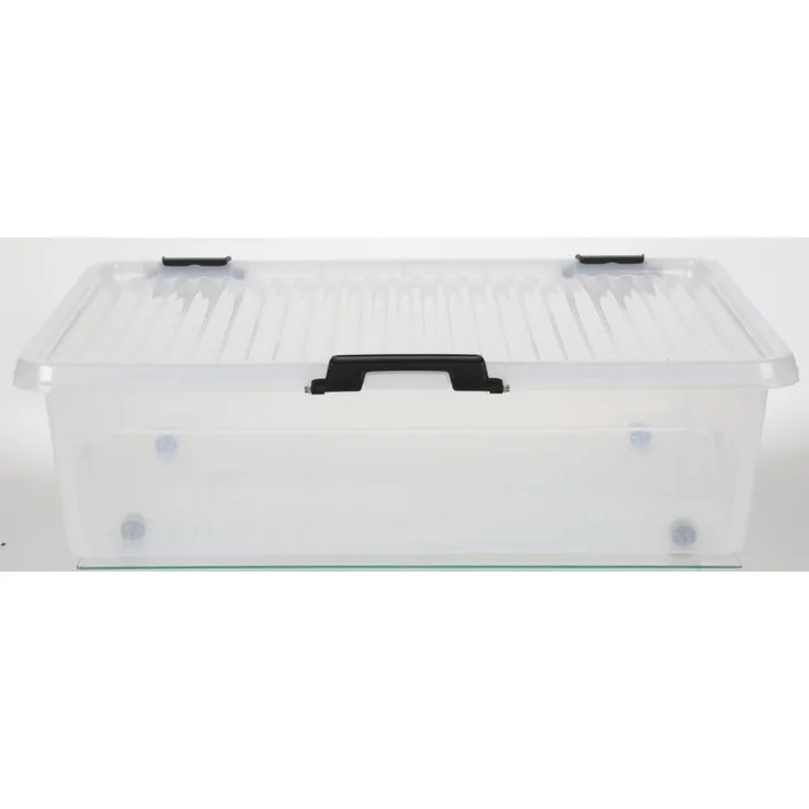Scharnierboxen 24L 60x40x17cm Transparent Deckel Aufbewahrung Spielzeugkiste