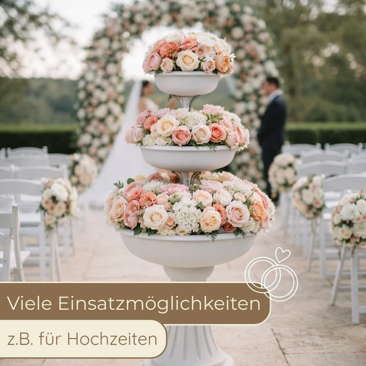GarPet Pflanzschale Blumenständer mit 3 Schalen Pflanzturm Pflanzsäule Blumenständer Hoch – Bild 5