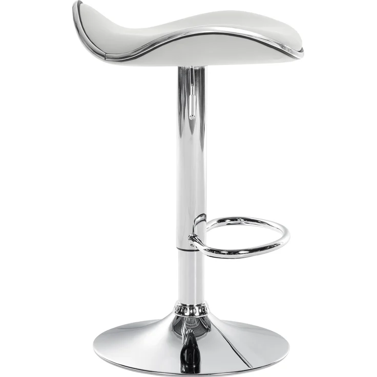 Barhocker TANOR - Kunstleder Weiß 45x45x71 cm Silber | Barstuhl Höhenverstellbar Drehbar Tresenhocker Tresenstuhl Kneipenhocker Kneipenstuhl – Bild 7