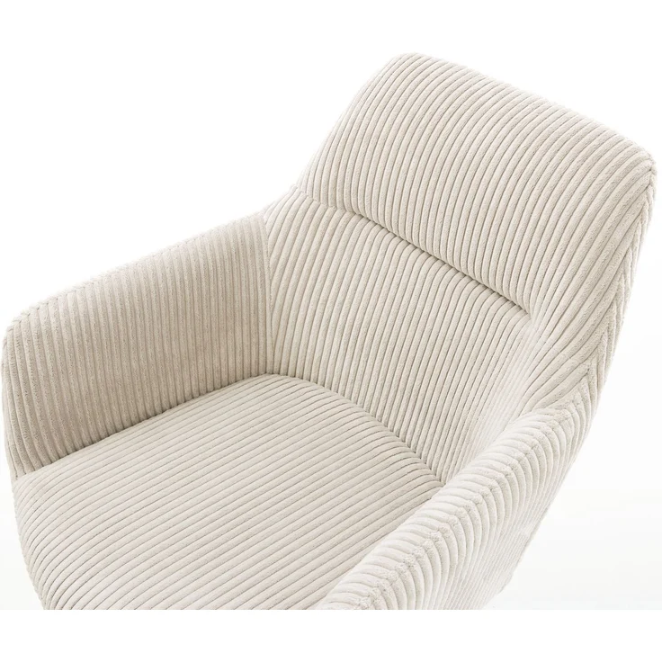 Esszimmerstuhl Pejo-Flex Cord Beige Kreuzgestell konisch Edelstahl Taschenfederkern – Bild 4