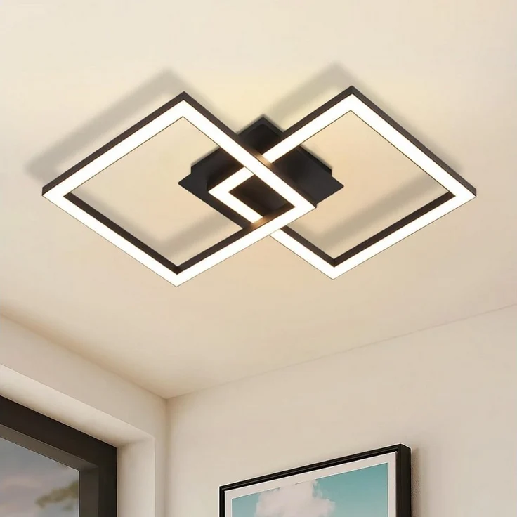 Nettlife LED Deckenleuchte Modern Deckenlampe Wohnzimmerlampe 24W Warmweiss 3000K, Drehbares, Augenschutz, LED fest integriert, Warmweiß, für Wohnzimmer Küche Flur Büro – Bild 1