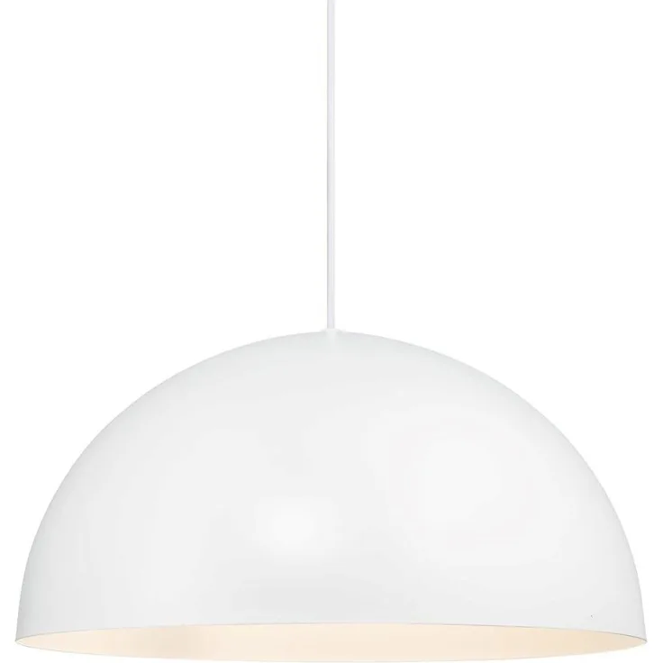 Nordlux Moderne Pendelleuchten Ellen 40 Ø 40 Cm Weiß 1-flammig Rund, Weiß, Kunststoff, Metall, 48573001