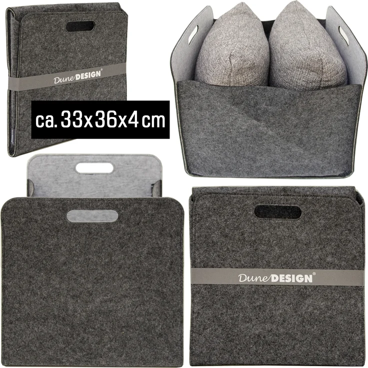 4er Set Filz Aufbewahrungsbox 33x33x38cm Kallax Filzkorb Grau – Bild 7