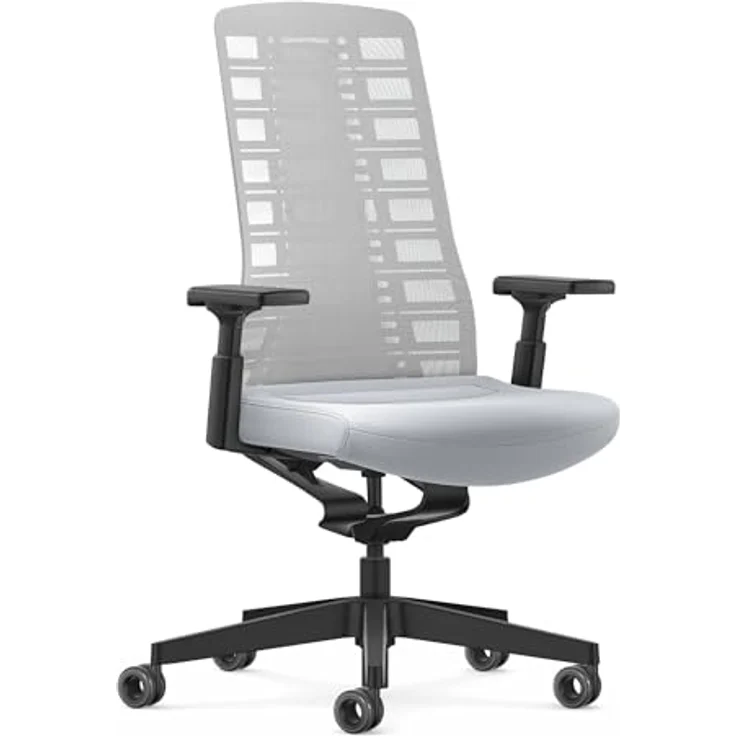 Interstuhl Bürostuhl Pure Active Edition, ergonomischer Drehstuhl mit Smart-Spring Technologie, 4D-Armlehne, Weiß | Hellgrau, Made in Germany – Bild 1