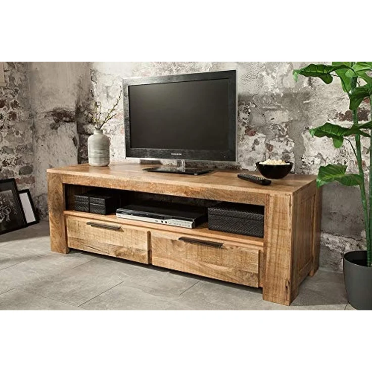 riess-ambiente Lowboard IRON CRAFT 130cm natur, Massivholz · TV-Board · 2 Schubladen · Mangoholz · Wohnzimmer – Bild 4