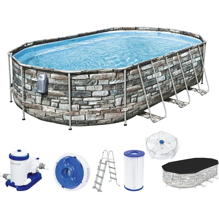 Bestway Pool-Set Power Steel Comfort Jet Series Oval 610x366x122 cm 92855 – Bild 1