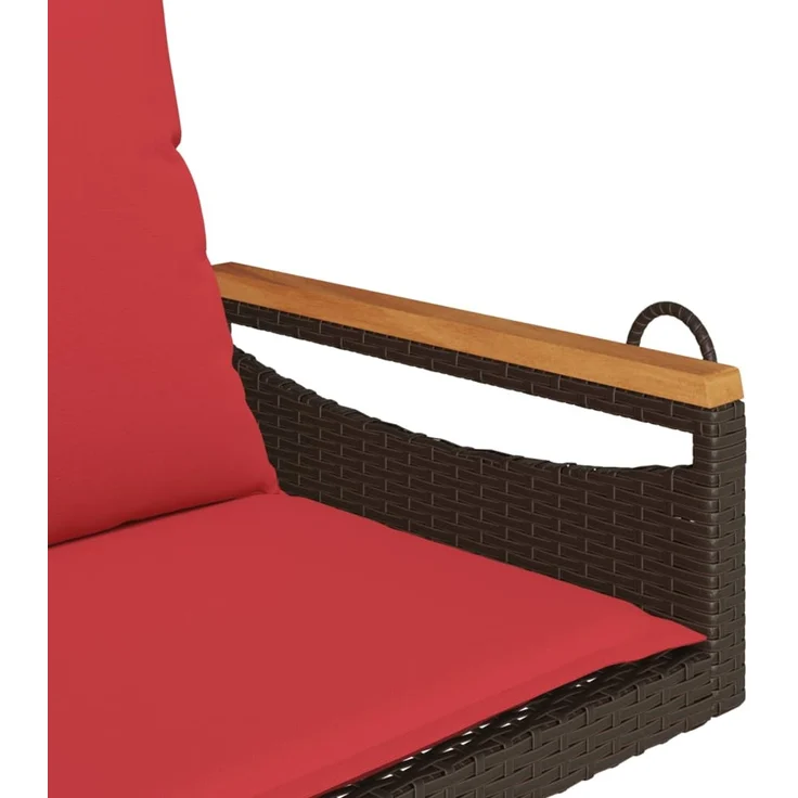 vidaXL Hängesessel mit Kissen Braun 63x62x40 cm Poly Rattan 368167 – Bild 7