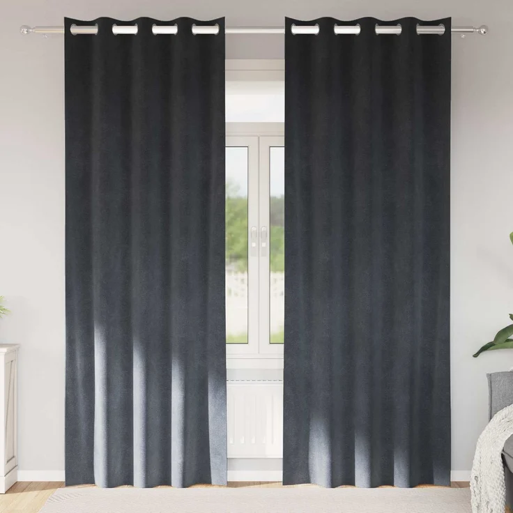 Verdunkelungsvorhänge 2 pcs | für Wohnzimmer & Schlafzimmer Hellgrau 140 x 245 cm Samt – Bild 2