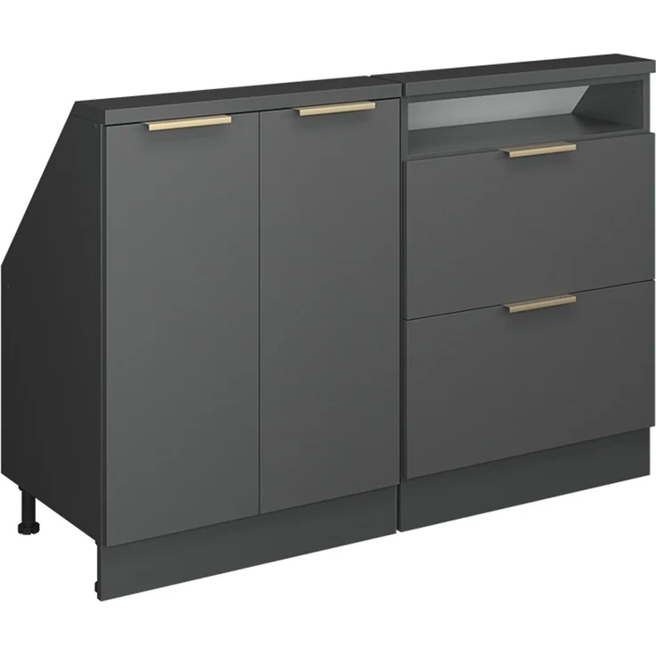 Küchenschrank für Dachschrägen R-Line Anthrazit-Gold 120 cm 2er Set Vicco – Bild 1