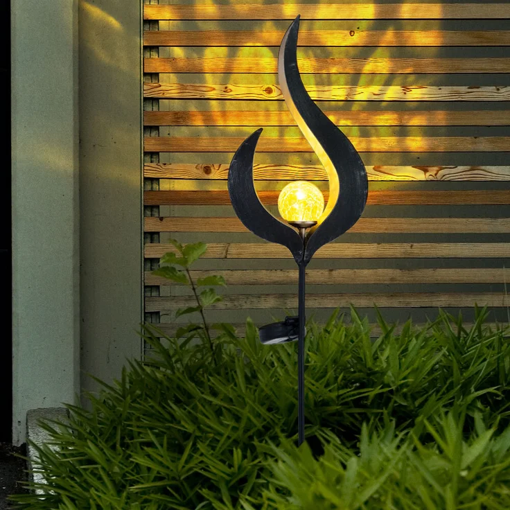 2x LED Solarleuchte, Flammen Design, bronze, klar, H 90 cm – Bild 8