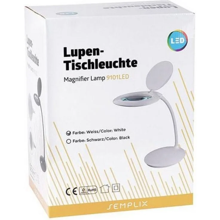 Semplix LED Arbeitslicht - Lupen-Tischlampe weiß (Linse 127 mm/dimmbar), LED fest integriert – Bild 1
