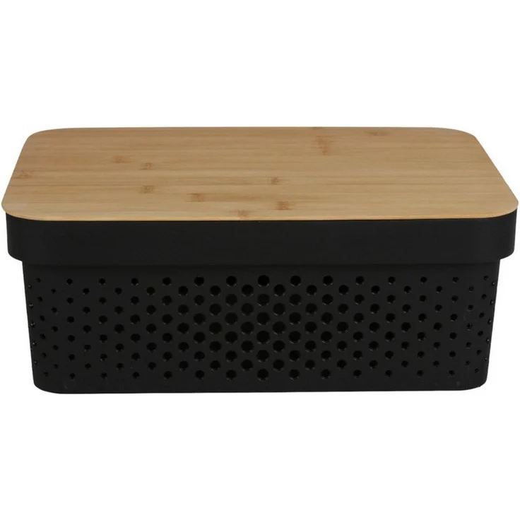 Aufbewahrungsbox mit Bambusdeckel 11L Aufbewahrungskiste Allzweckbox Dekoration – Bild 2