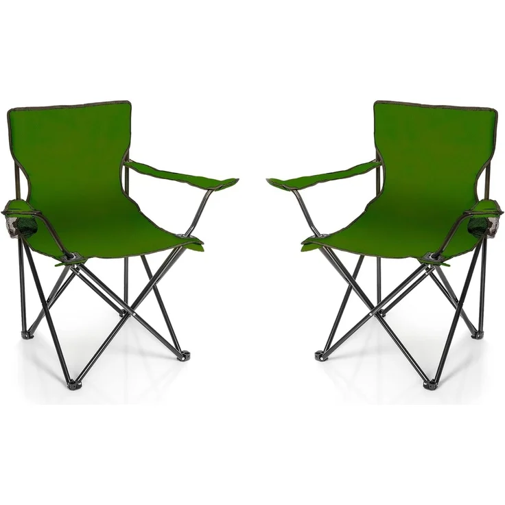 BigDean Campingstuhl 2x Faltstuhl Campingstuhl Anglerstuhl Getränkehalter Klappstuhl