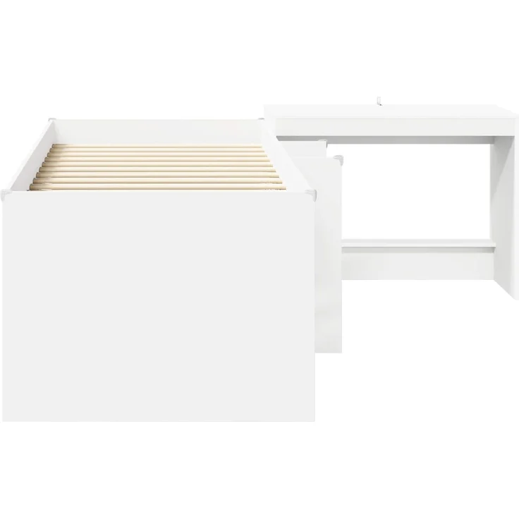 vidaXL Hochbett mit Schreibtisch für Kinder 2 stk. Weiß Holzwerkstoff 3423470 – Bild 4