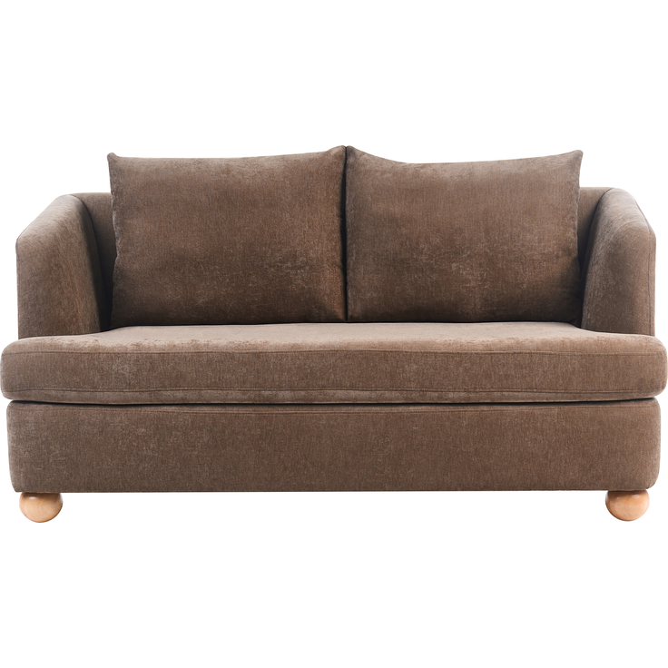 Sofa 2-Sitzer RATTVIK Chenillegewebe Braun