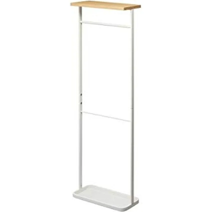 Yamazaki Schirmständer "Tower" mit Ablage 40 x 112 x 15 cm, Hänge-Schirmständer, Beistelltisch, aus Metall mit Holzablage, 112cm