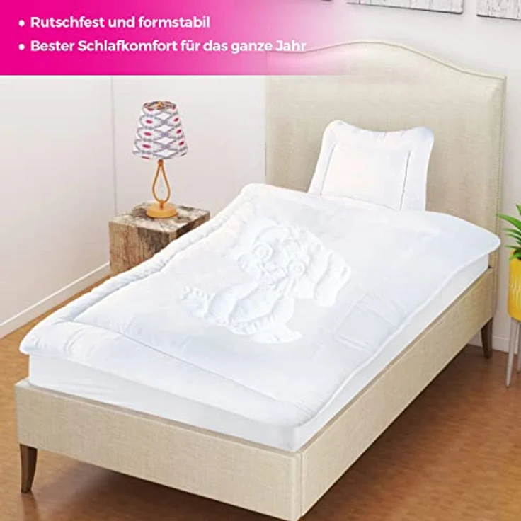 KiGATEX Babybettdecke Sommerdecke für Baby & Kind 100 x 135 + Flachkissen 40 x 60 cm –, Füllung: 100% Polyester Klimafaser, leicht, weich & bei 95°C waschbar – Bild 3