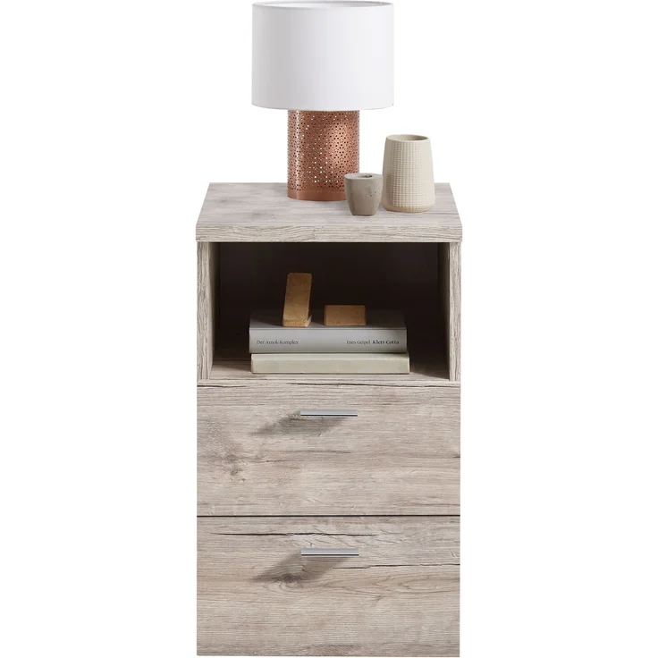Nachttisch >COLIMA 1< in Sandeiche Dekor - 35x61,5x39,9cm (BxHxT) – Bild 2