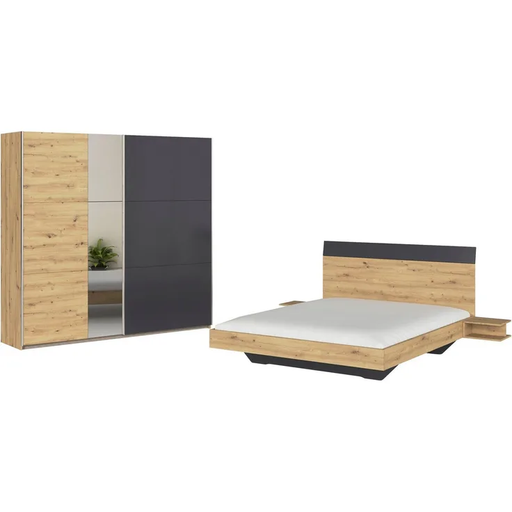 rauch Schlafzimmer-Set Monza, mit Schwebetürenschrank Breite 218 cm, Bettanlage in 2 Breiten