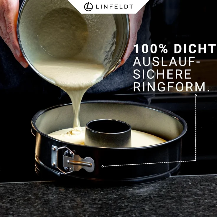 LINFELDT Springform Backform Auslaufsicher & Antihaft Kuchenform mit Ring ⌀ 28 / 26, Teflon - Beschichtung – Bild 3