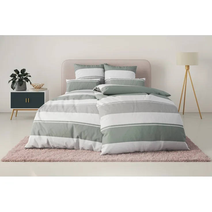 Home affaire Bettwäsche Yonne, Renforcé, 2 teilig, in frischen Farben, gestreifte Bettwäsche, ab Gr. 135x200 cm