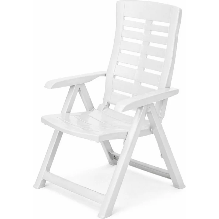 Koopman Gartenstuhl Hochlehner Kunststoff Klappstuhl 108x59x56cm Weiß 2er Set (2 St), 2 Personen, Wetterfest, Klappbar, Outdoor, Robust – Bild 2