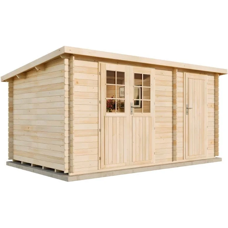 Alpholz Gartenhaus Gloria-H Gartenhaus aus Holz Holzhaus mit 28 mm Wandstärke Blockbohlenhaus – Bild 2