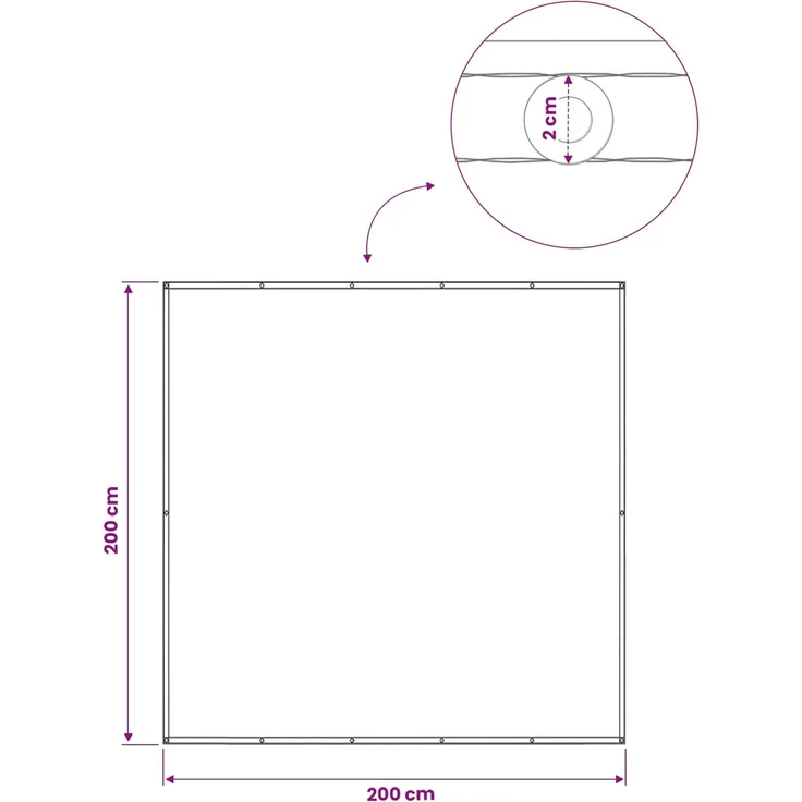 vidaXL Balkon Sichtschutz 200 x 200 cm Stoff mit PU-Beschichtung Creme 42036486 – Bild 7