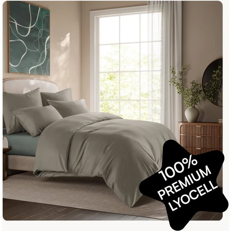 Seralino Bettwäsche Set in Gr. 135x200, 155x220, 200x200 cm, 100% Lyocell (Tencel), Besonders weich & atmungsaktiv – aus natürlichen Eukalyptusfasern – Bild 1