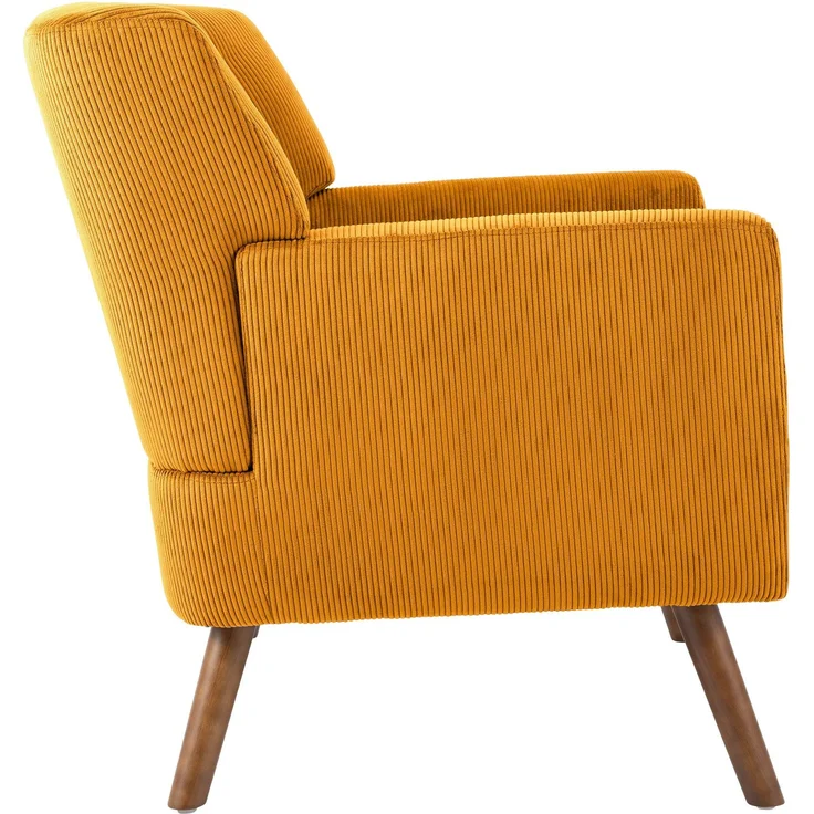 CLP Sessel Kioni mit Cordbezug und Gestell aus Kautschukholz bis 150 kg belastbar,orange – Bild 5
