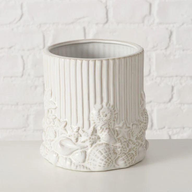 Übertopf CONCHA DH 14x14.50 cm weiß Blumentopf Blumenkübel Pflanzenkübel – Bild 2