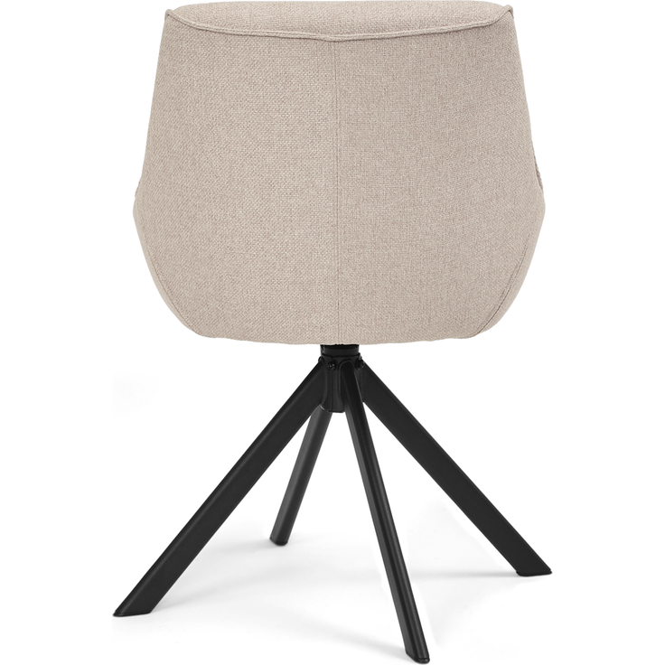 GOEURVANT 2178 Esszimmerstühle 2er-Set mit Armlehnen, 360° Drehbar, Wippfunktion, Webstoff - Beige – Bild 5