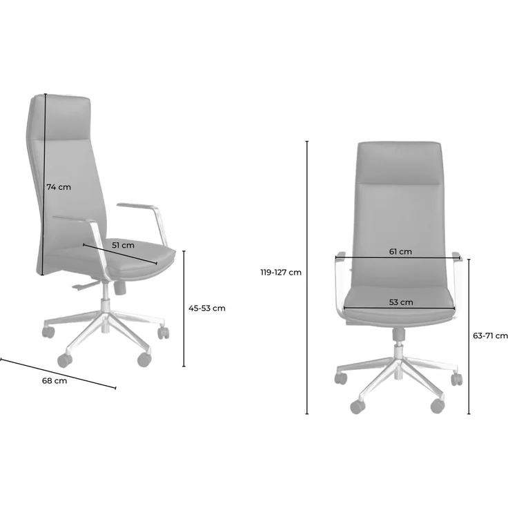 KAWOLA Bürostuhl GIO Schreibtischstuhl drehbar Kunstleder schwarz 119 x 68 x 61 cm – Bild 10