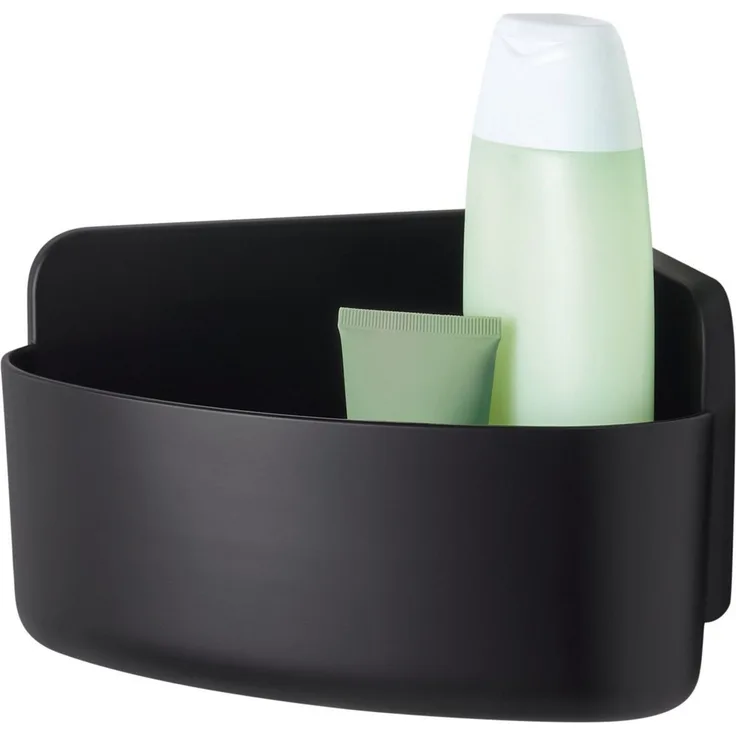 tesa Duschablage LAVAA Eck-Duschkorb klein inkl. tesa Powerstrips Waterproof Strips XL, Packung 1-tlg, Ablagekorb ohne Bohren, Eckregal