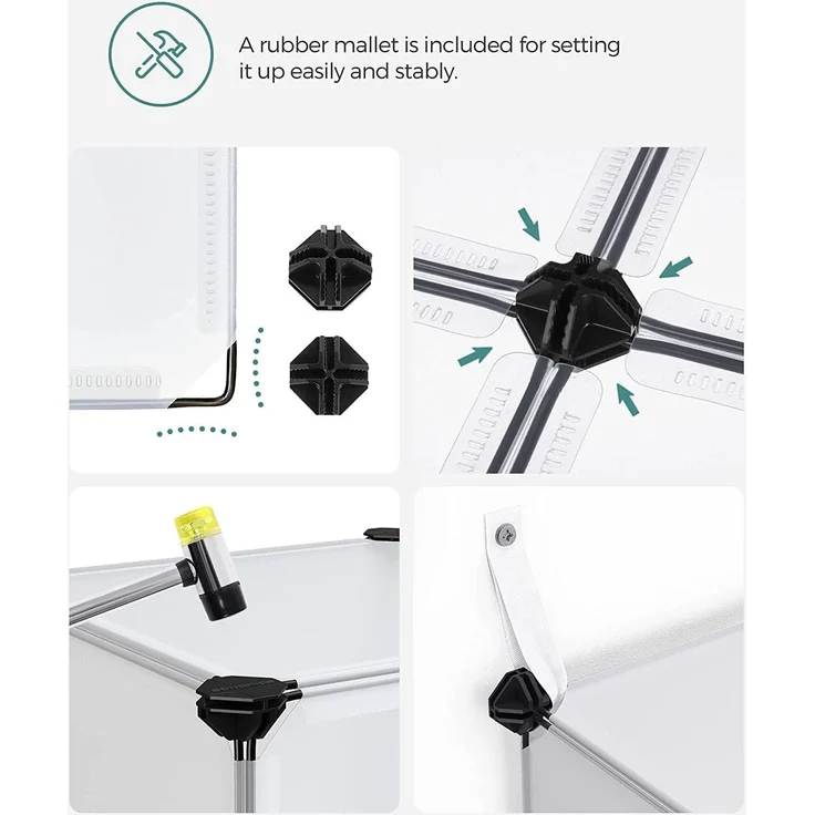 Songmics Ineinandergreifendes Schuhregal, rechteckiger Aufbewahrungs-Organizer, modulares DIY-Aufbewahrungsregal mit 15 – Bild 4