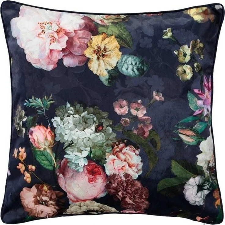 ESSENZA 'Fleur' Dekokissen, Polyester Nightblue, 50x50 cm – Bild 1