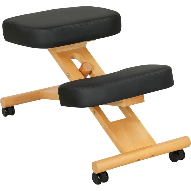 Ergonomischer Haltungsstuhl mit Kniebank und Rollen, 70.0×42.0×47.0cm, Schwarz, MELAYR – Bild 1