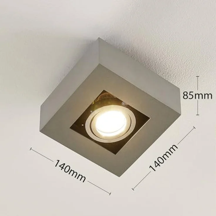Arcchio Strahler Vince, 1-flammige Deckenlampe aus Aluminium mit GU10 Sockel, moderne Flurleuchte in Alu – Bild 5