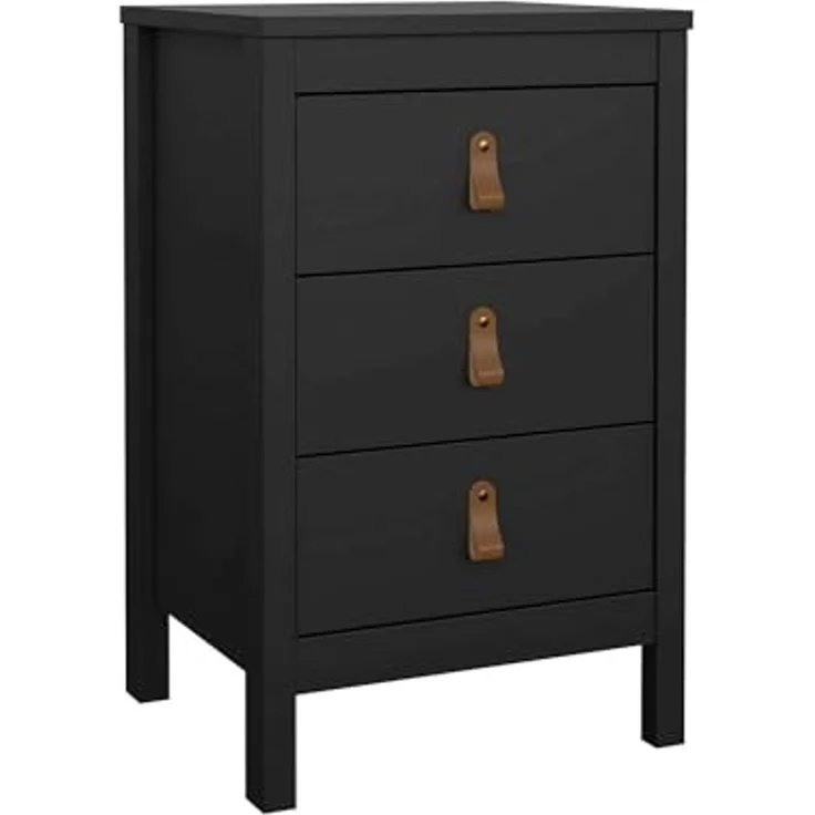 Dmora - Nachttisch Mirabelle, Niedrige Kommode, Tisch, Multifunktionaler Nachttisch, 44x38 h70 cm, Schwarz – Bild 3