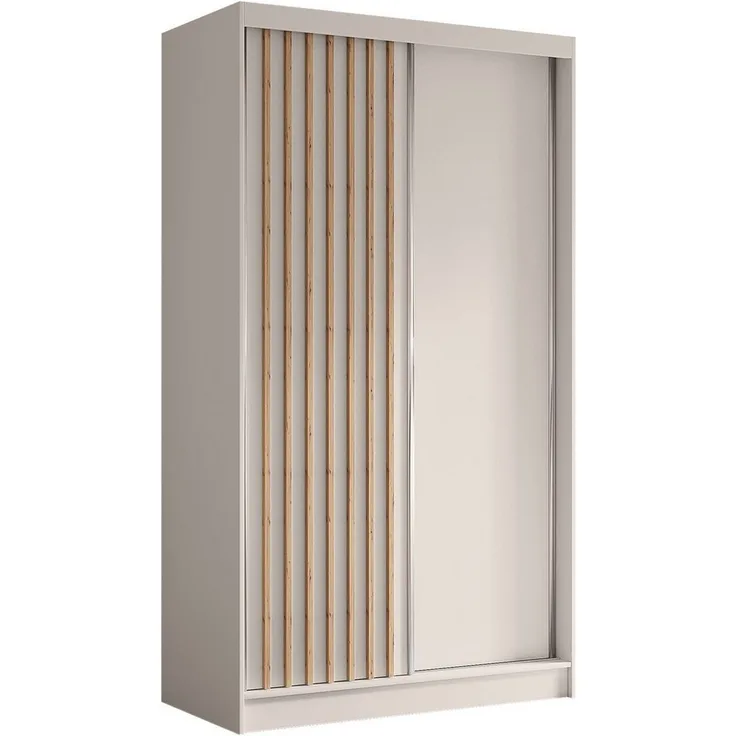 Beautysofa Kleiderschrank Moderner stilvoller eleganter Kleiderschrank mit Schiebetür HELIOS (Vordertür mit Lamellen) B:120/150/160/180/200/240/H:216/T:61cm
