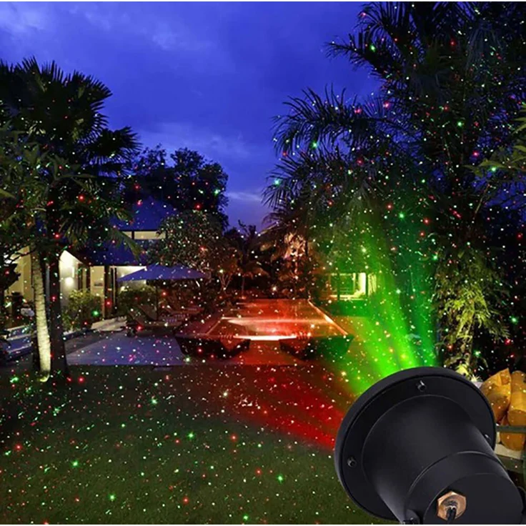 LED Außen Steckleuchte, Laser, rot-grün – Bild 6