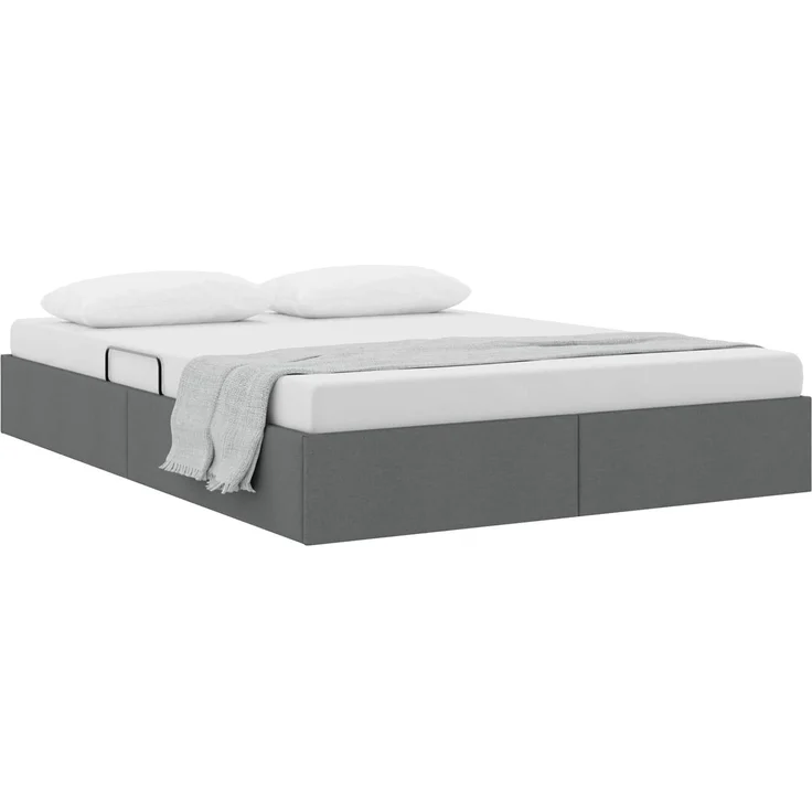 vidaXL Ottoman Bettgestell mit Speicher Dunkelgrau 140 x 190 cm Stoff 3442821 – Bild 3