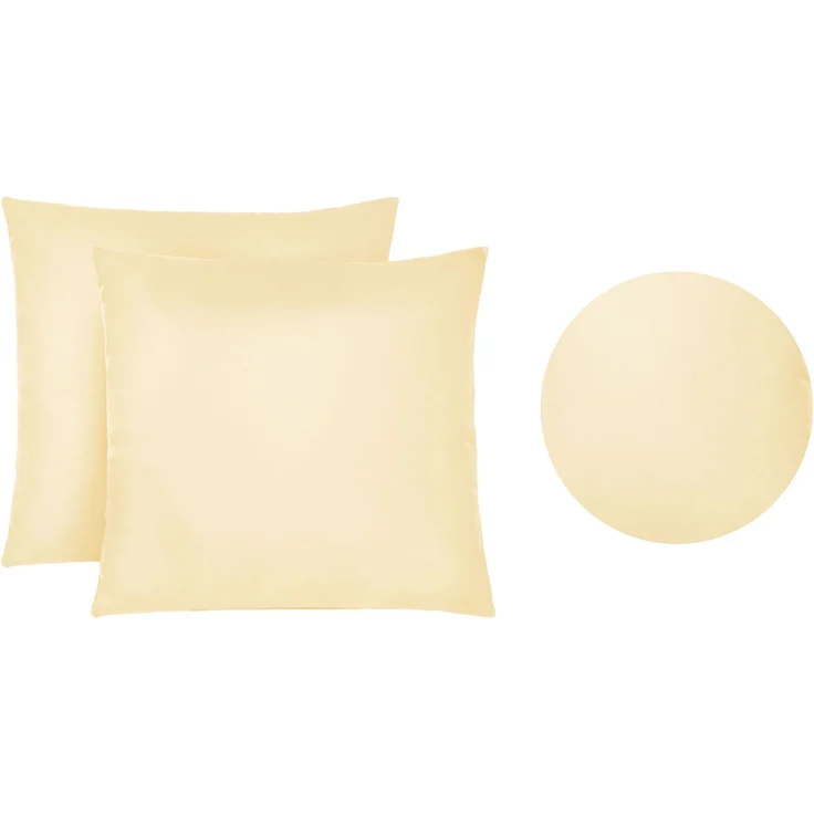 biberna Feinjersey-Kissenbezug, 2-teilig, gelb, 40x40 cm – Bild 5