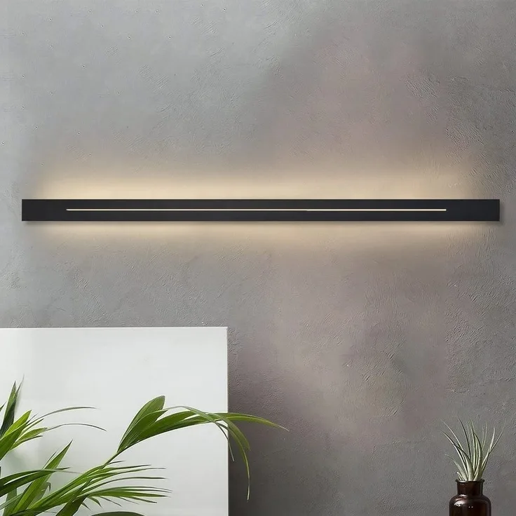 Nettlife LED Wandleuchte LED Wandleuchte 100cm Schwarz warmweiß schlanke, LED fest integriert, Warmweiß, für Treppenhaus Schlafzimmer Flur Wohnzimmer Kinderzimmer